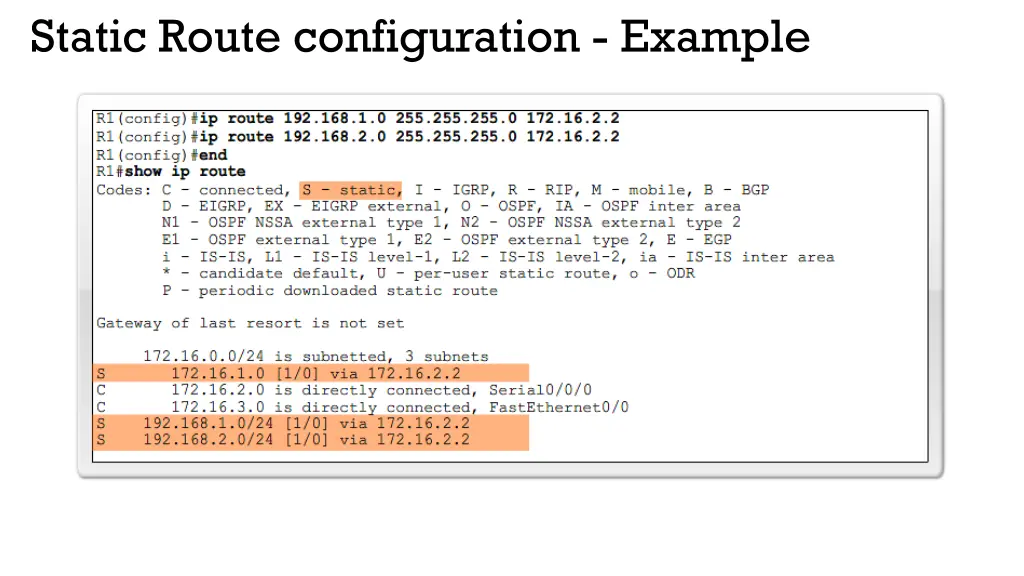 static route configuration example 3