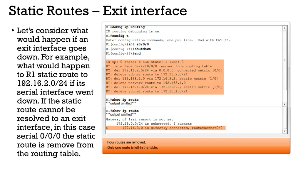 static routes exit interface