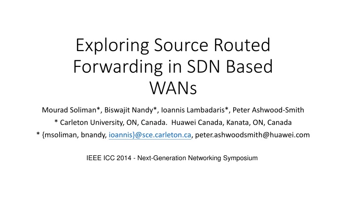 exploring source routed forwarding in sdn based