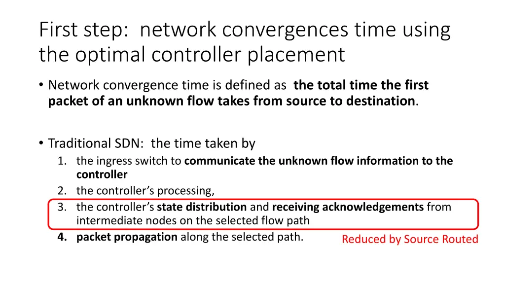 first step network convergences time using