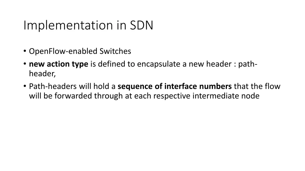 implementation in sdn