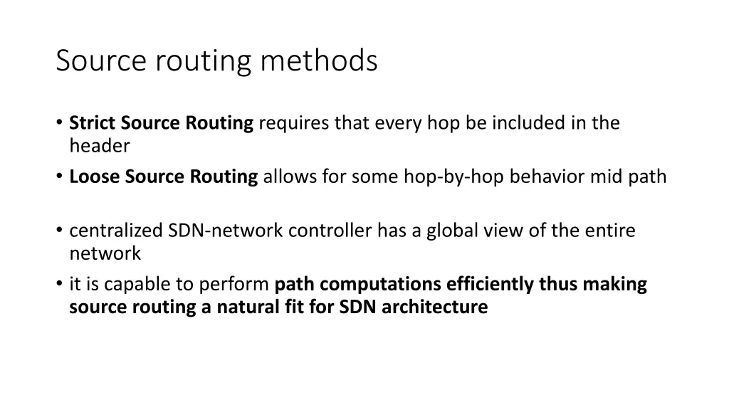 source routing methods