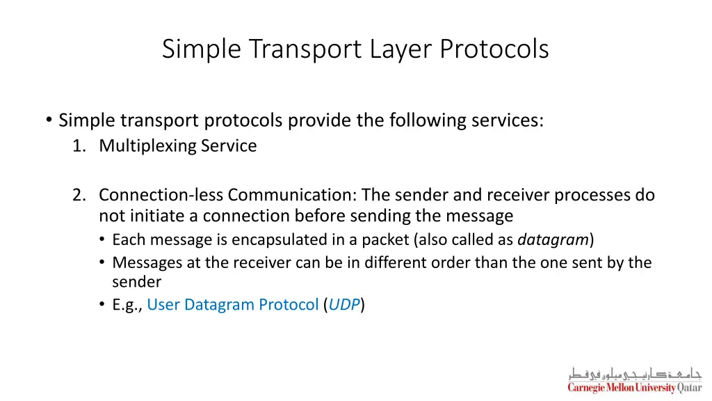 simple transport layer protocols