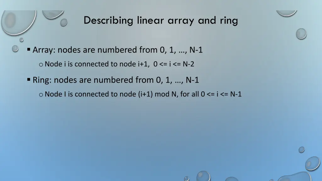 describing linear array and ring