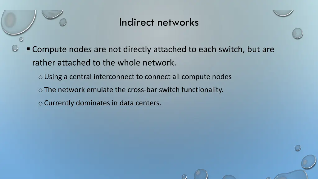 indirect networks