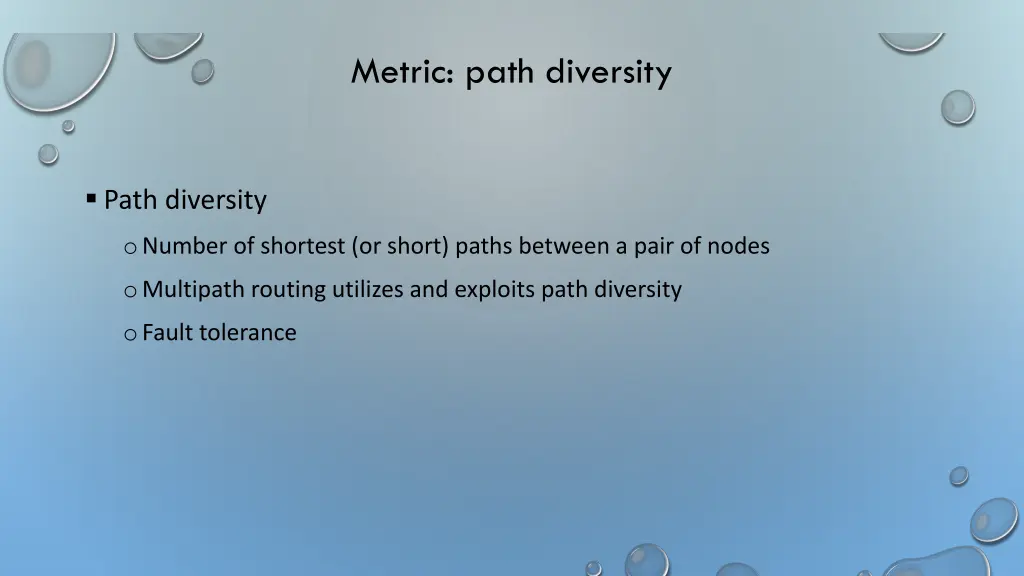 metric path diversity