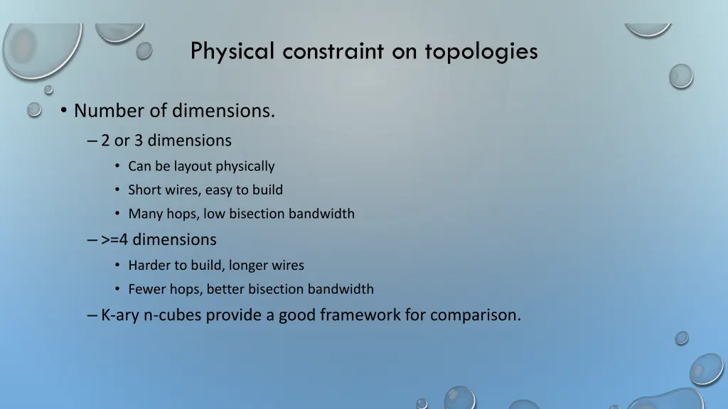 physical constraint on topologies