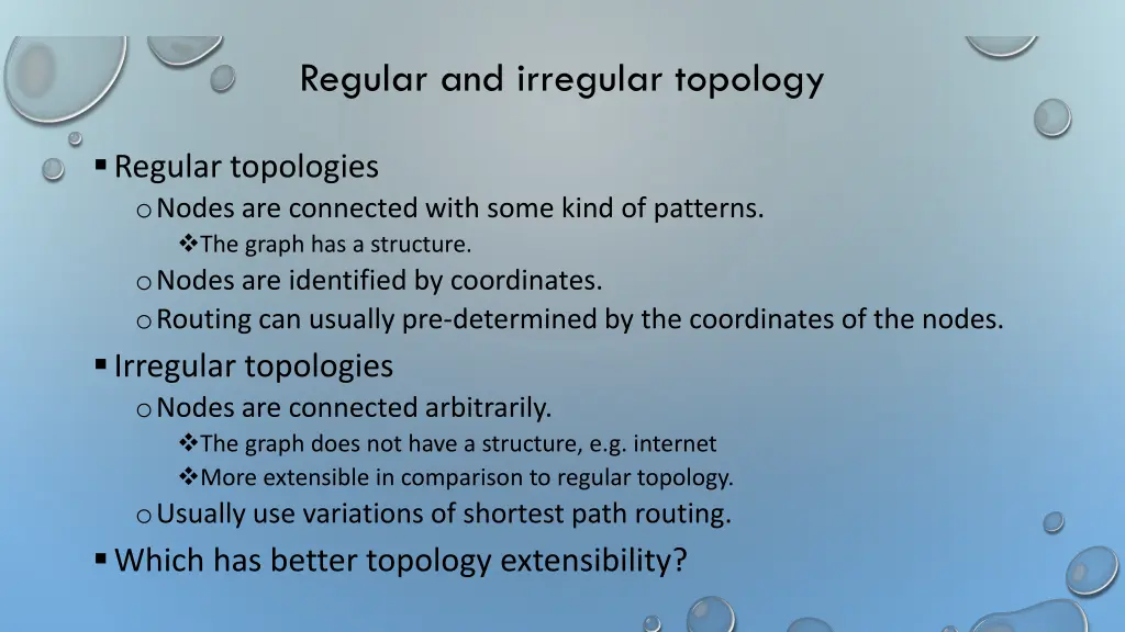 regular and irregular topology