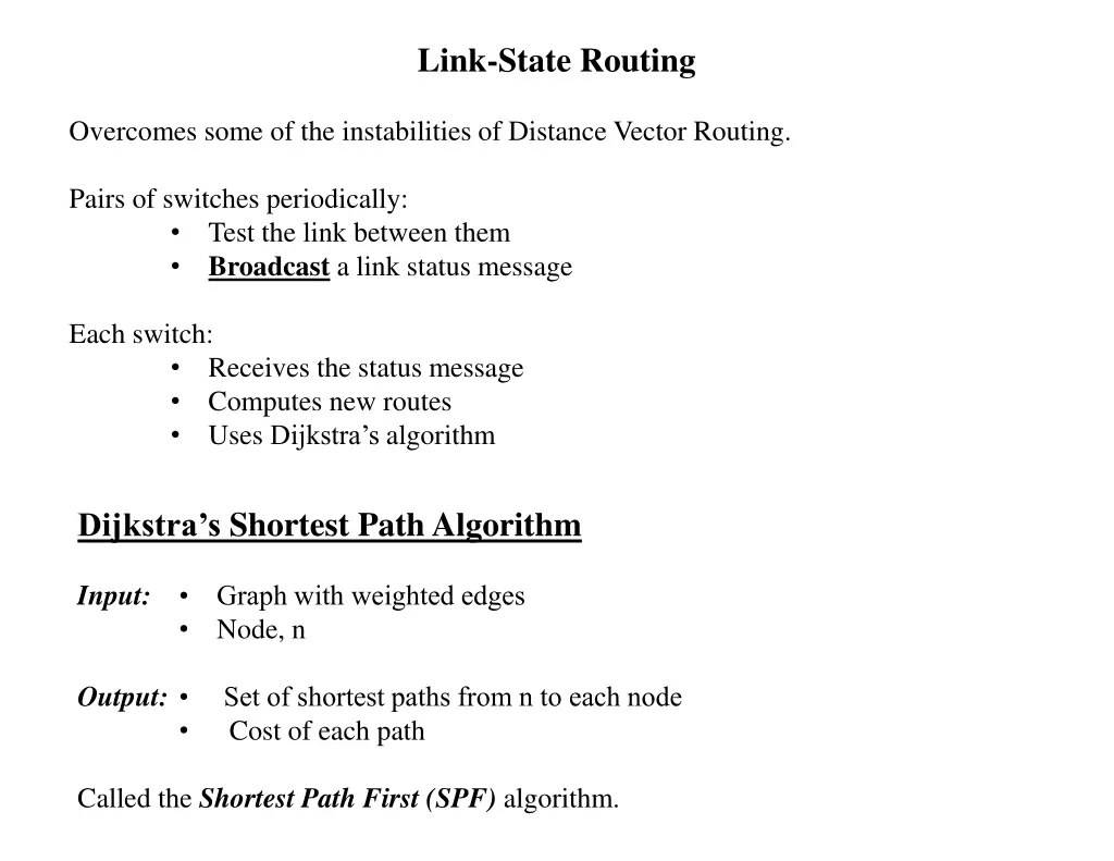 link state routing