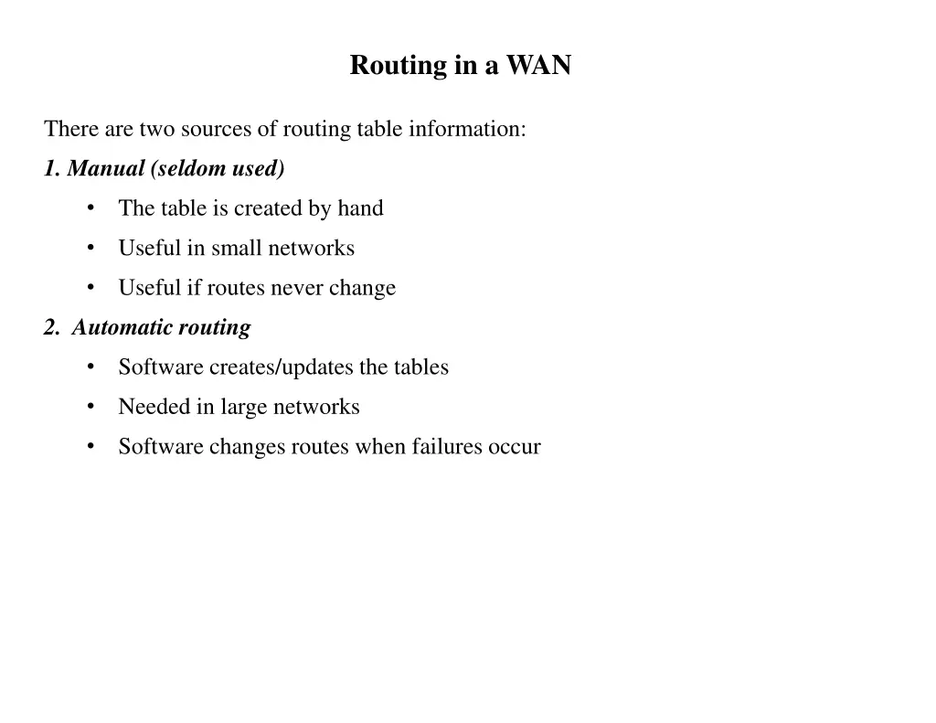 routing in a wan