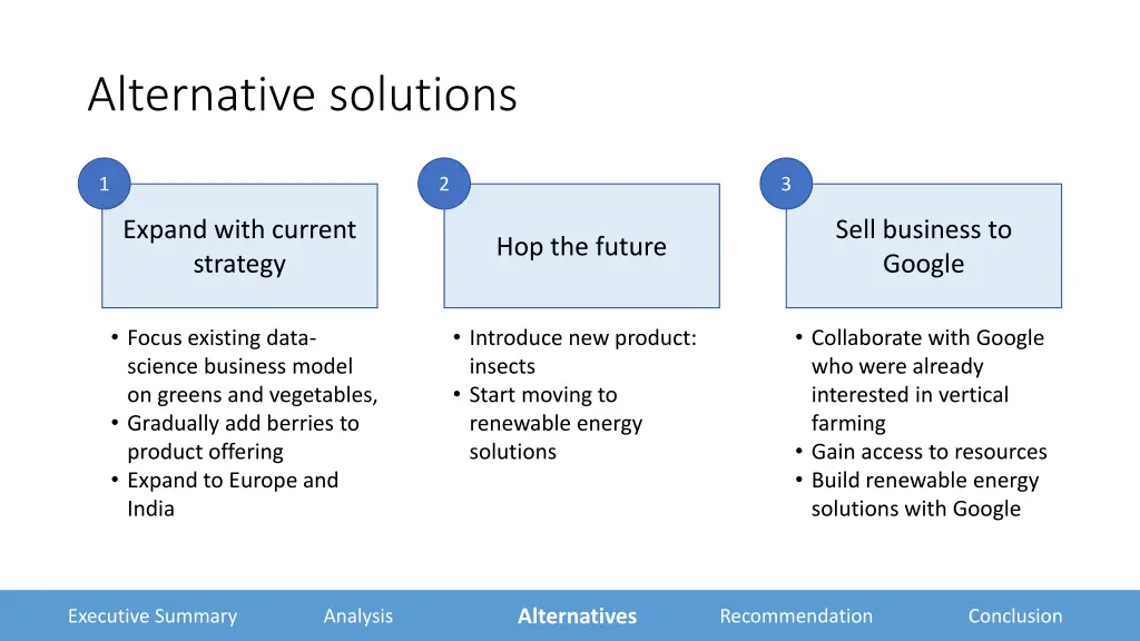 alternative solutions 2