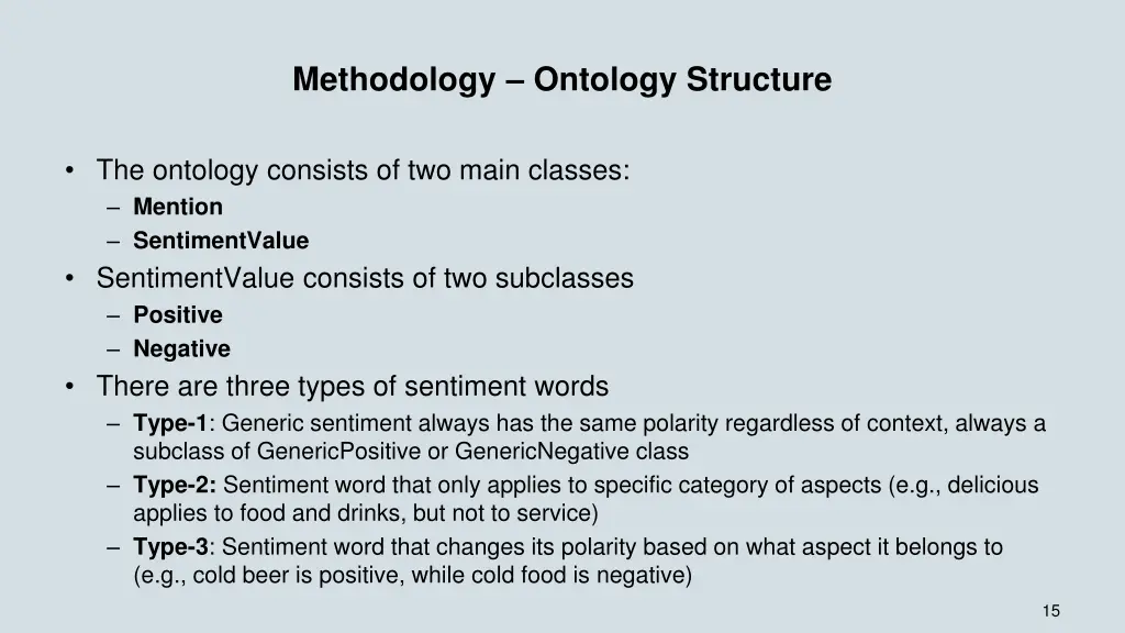 methodology ontology structure