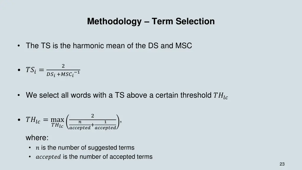 methodology term selection 3