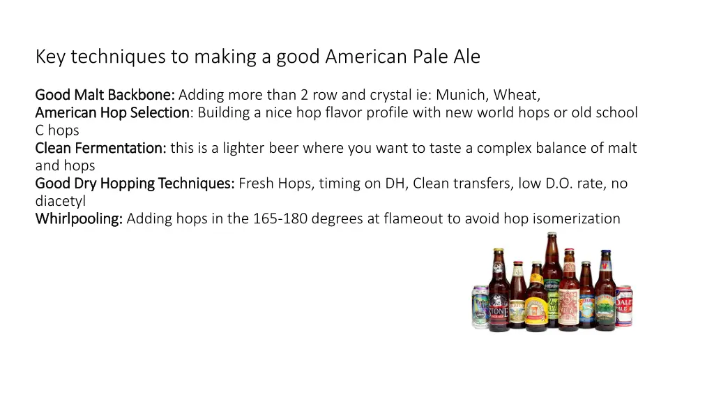 key techniques to making a good american pale ale