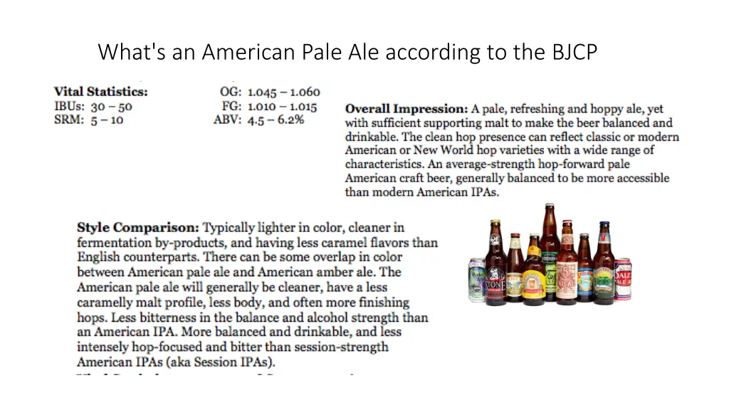 what s an american pale ale according to the bjcp