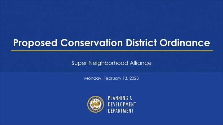 proposed conservation district ordinance