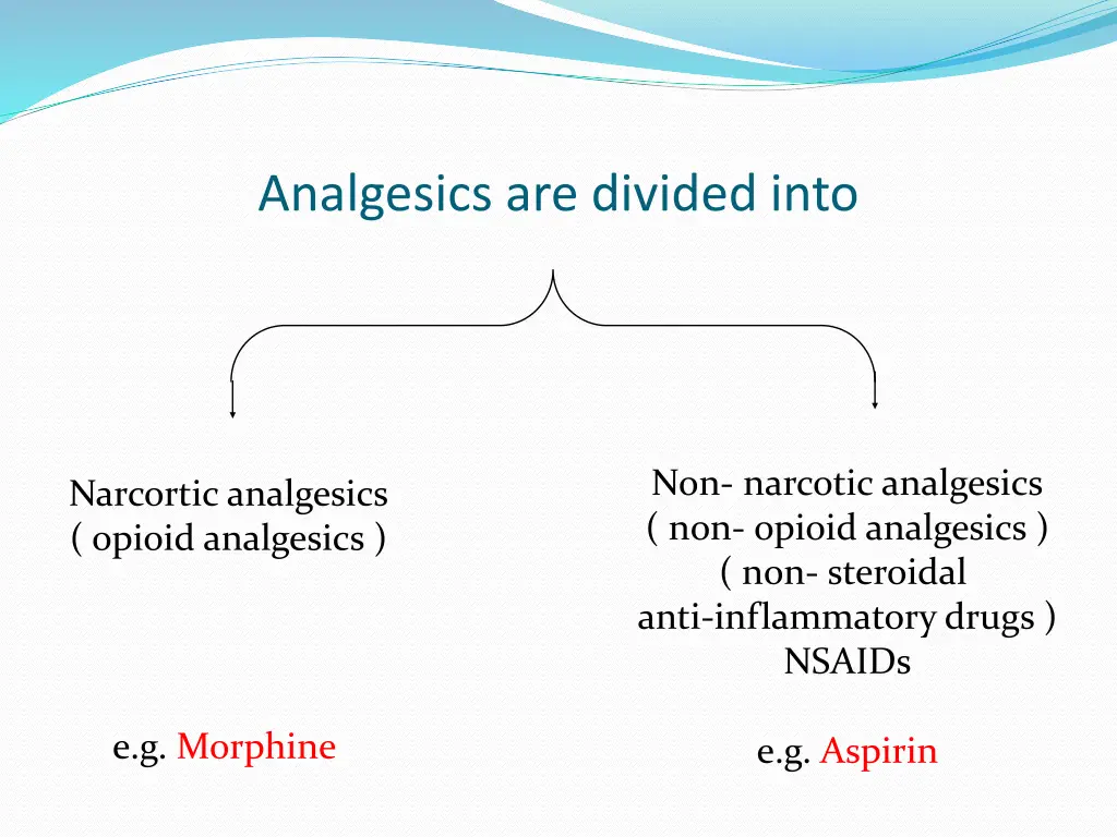 analgesics are divided into