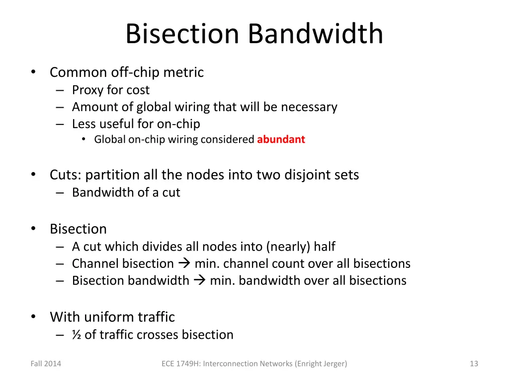 bisection bandwidth