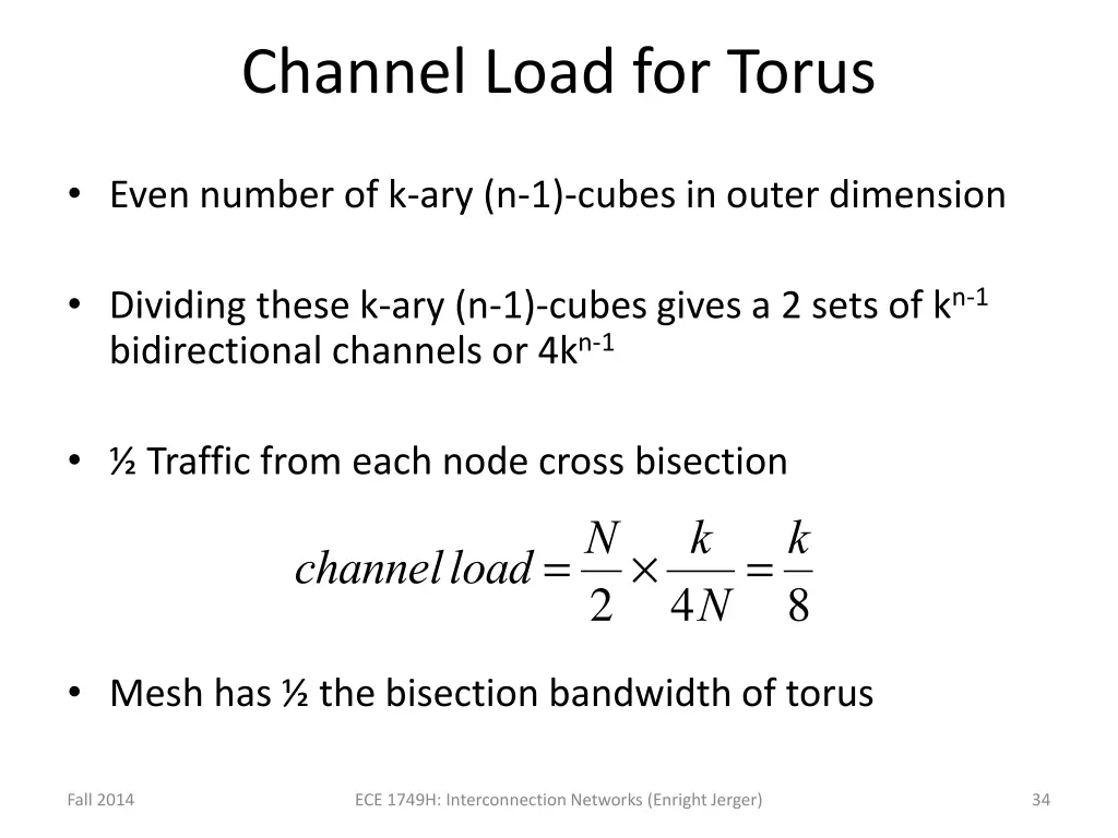 channel load for torus