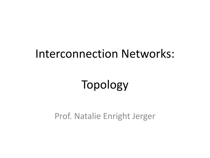 interconnection networks