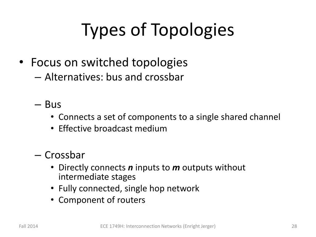 types of topologies