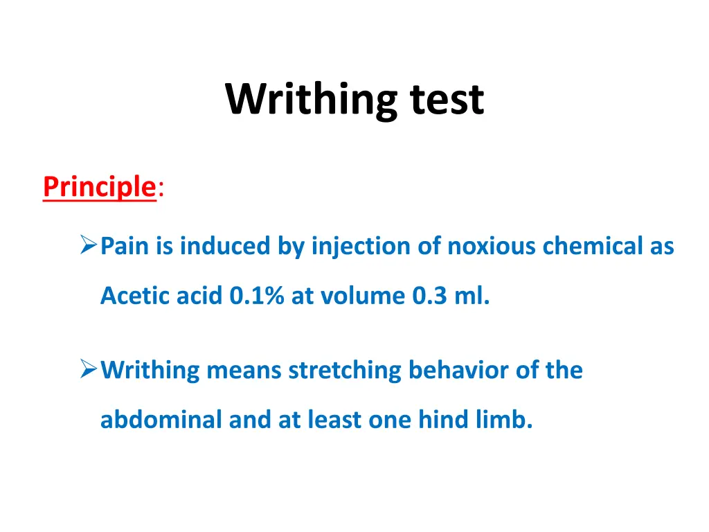 writhing test