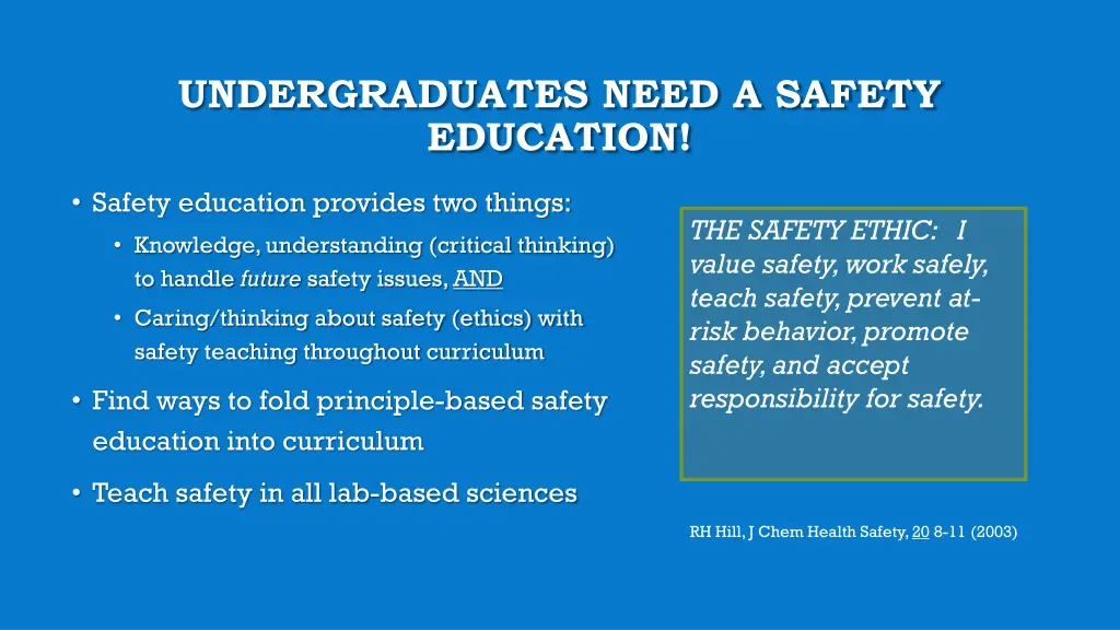 undergraduates need a safety education 2