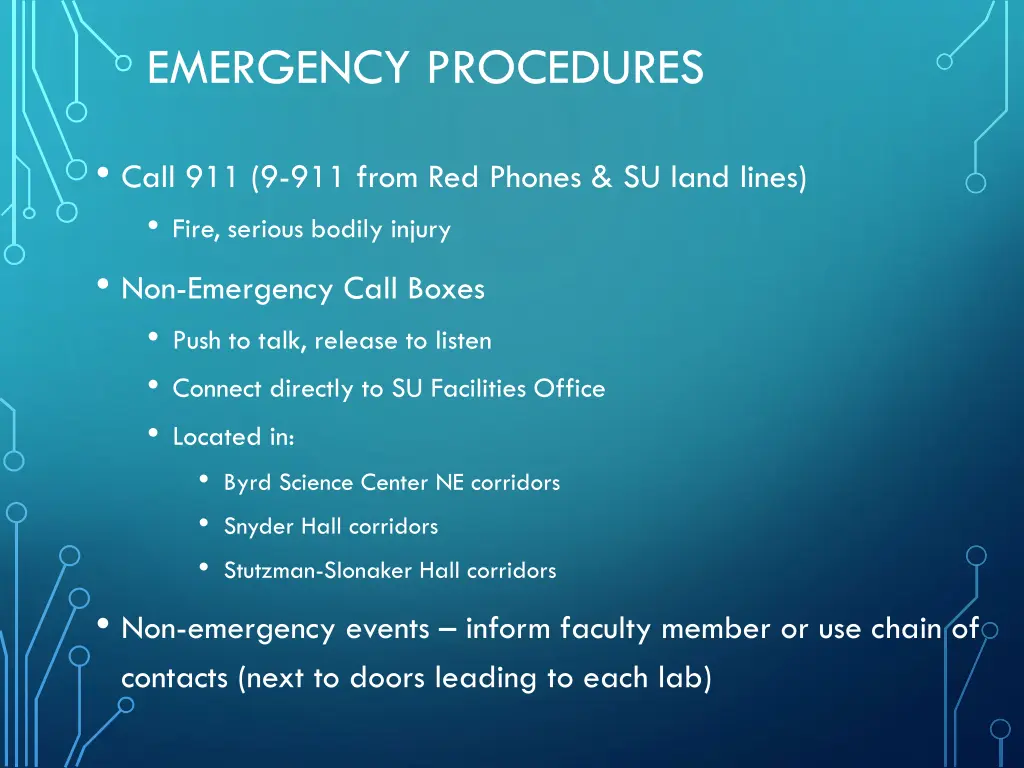 emergency procedures