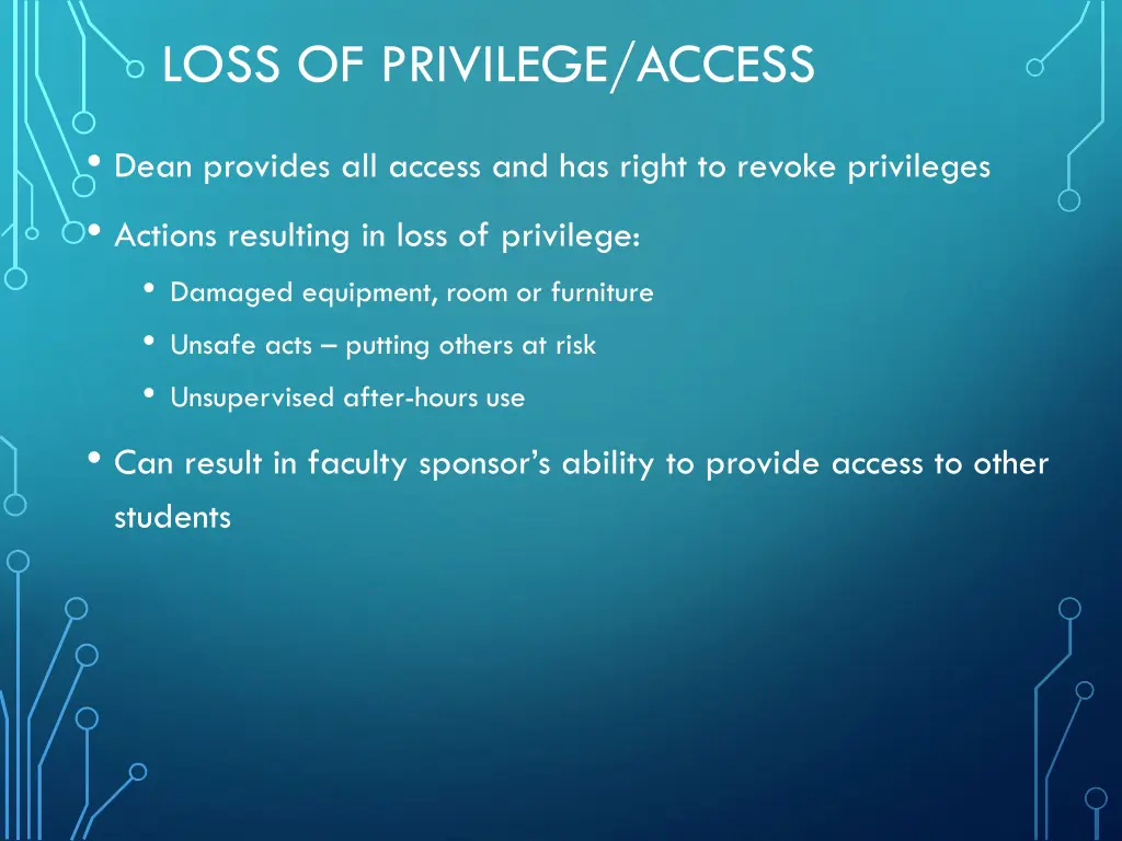 loss of privilege access