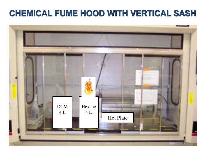 chemical fume hood with vertical sash