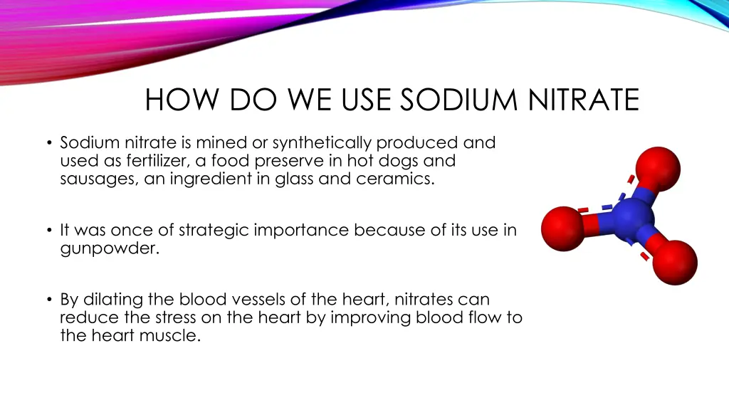 how do we use sodium nitrate