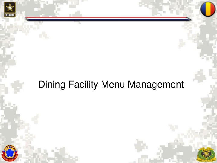 dining facility menu management