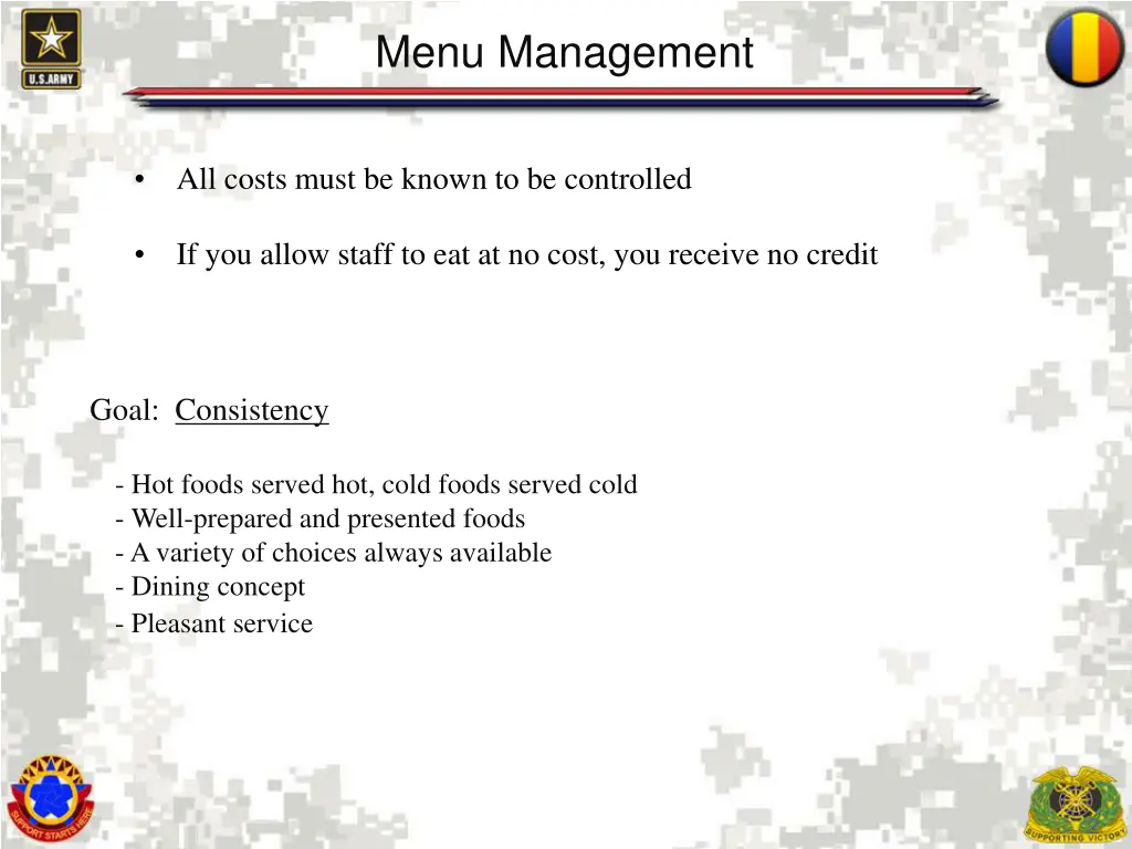 menu management