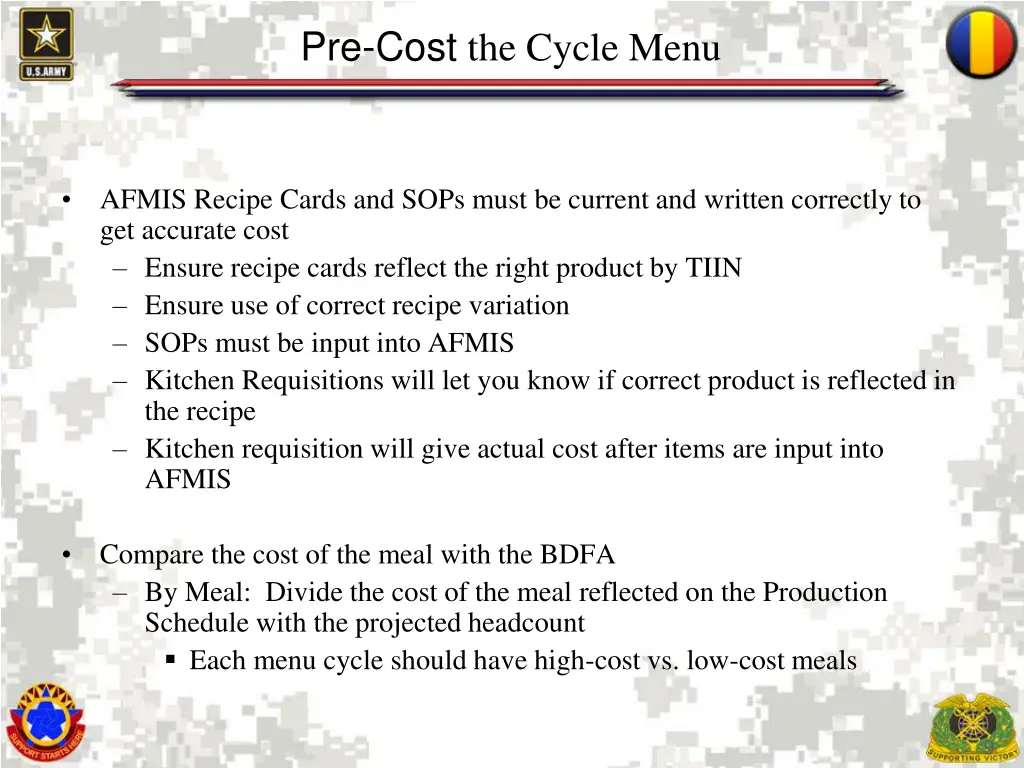 pre cost the cycle menu 1