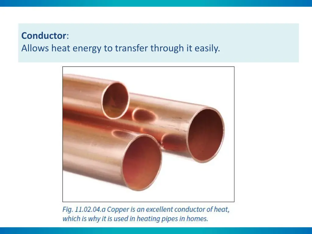 conductor allows heat energy to transfer through