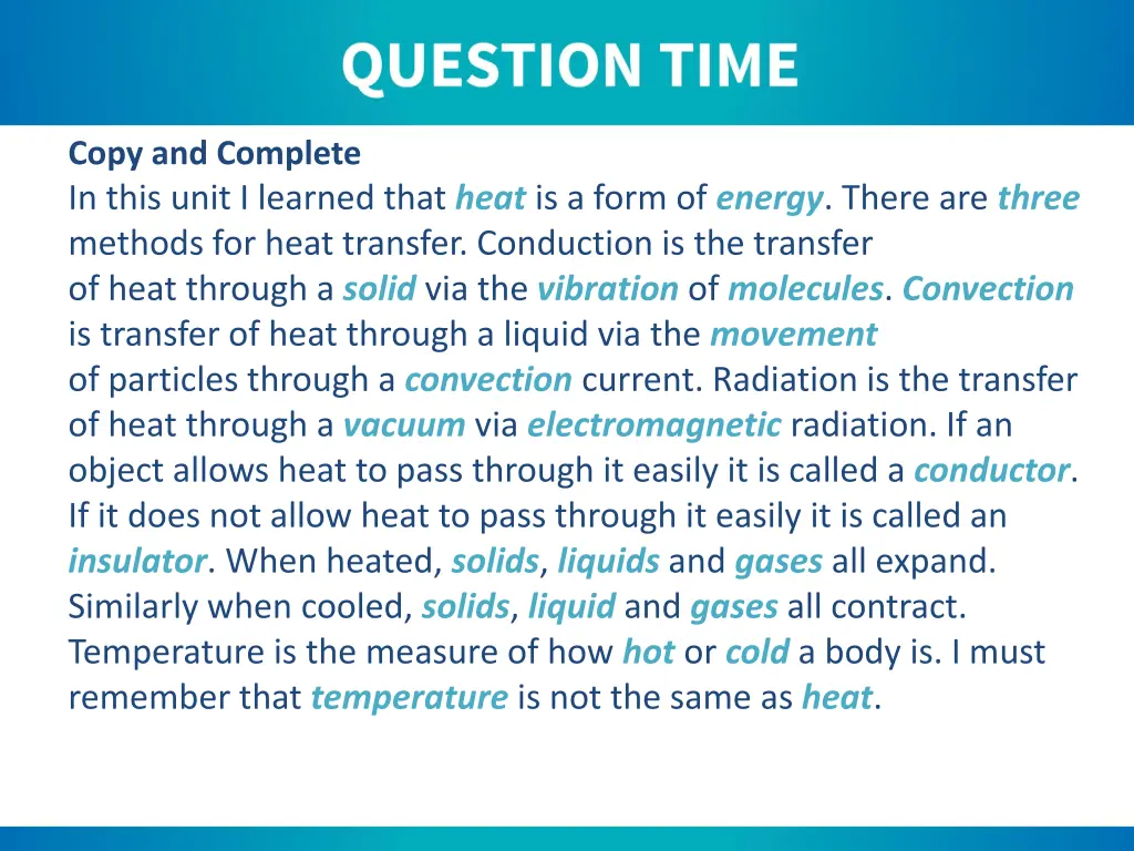 copy and complete in this unit i learned that