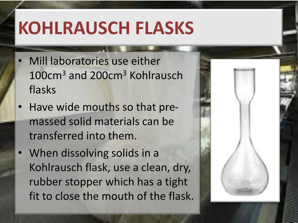 kohlrausch flasks