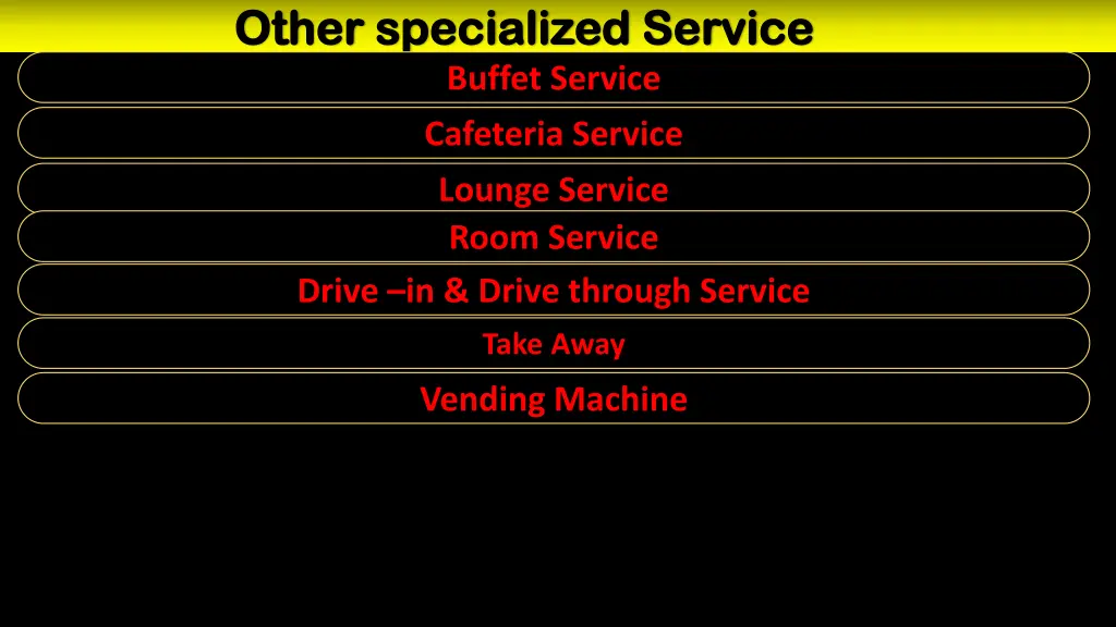 other specialized service other specialized