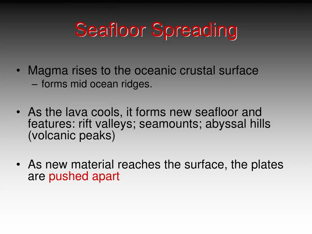 seafloor spreading