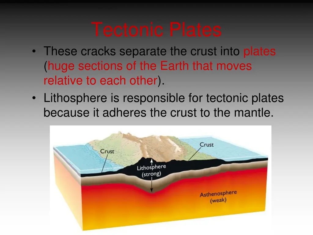 tectonic plates these cracks separate the crust