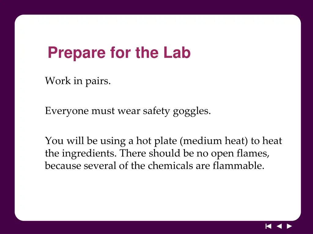 prepare for the lab