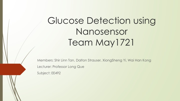 glucose detection using nanosensor team may1721