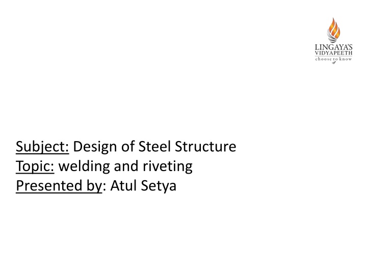 subject design of steel structure topic welding