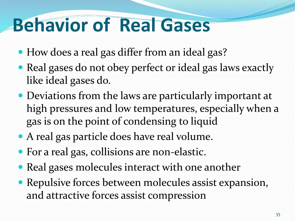 behavior of real gases