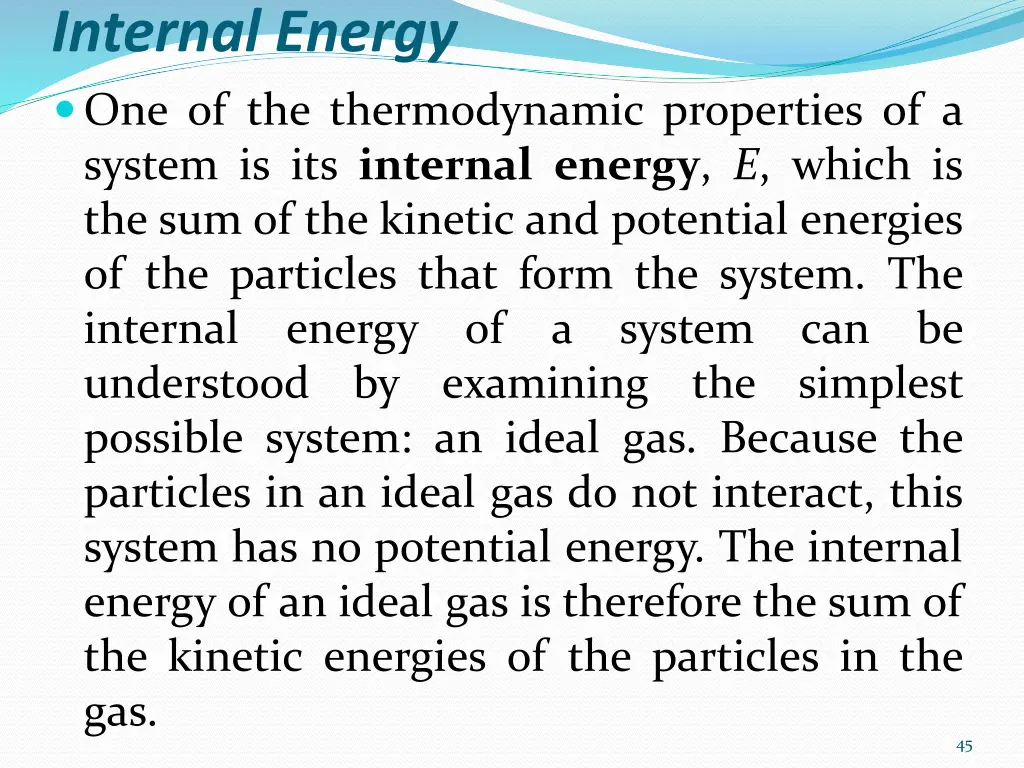 internal energy one of the thermodynamic