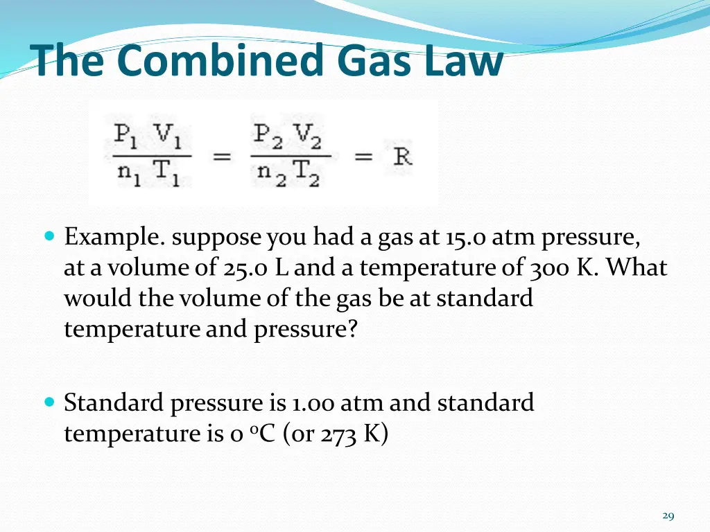 the combined gas law