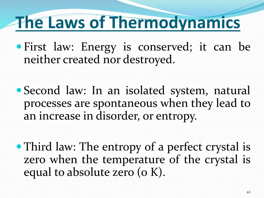 the laws of thermodynamics