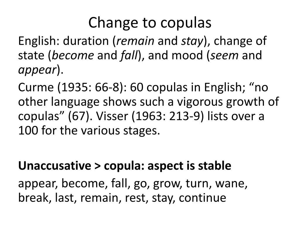 change to copulas