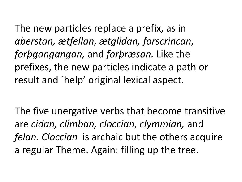 the new particles replace a prefix as in aberstan