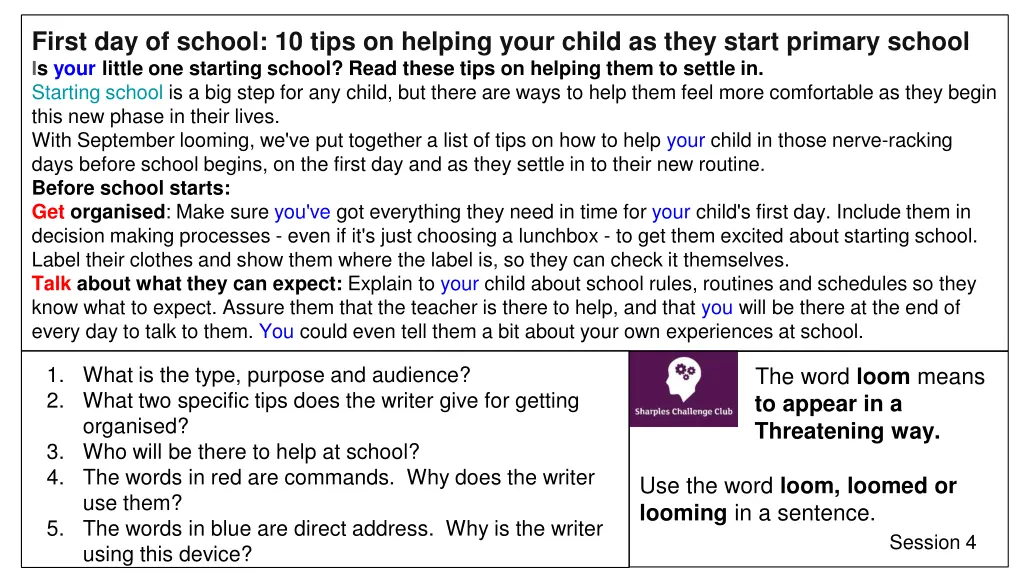 first day of school 10 tips on helping your child